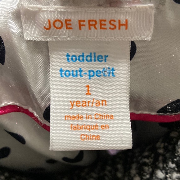 Joe Fresh Black & White Thick Weave Pattern Pea Coat - Picture 8 of 10